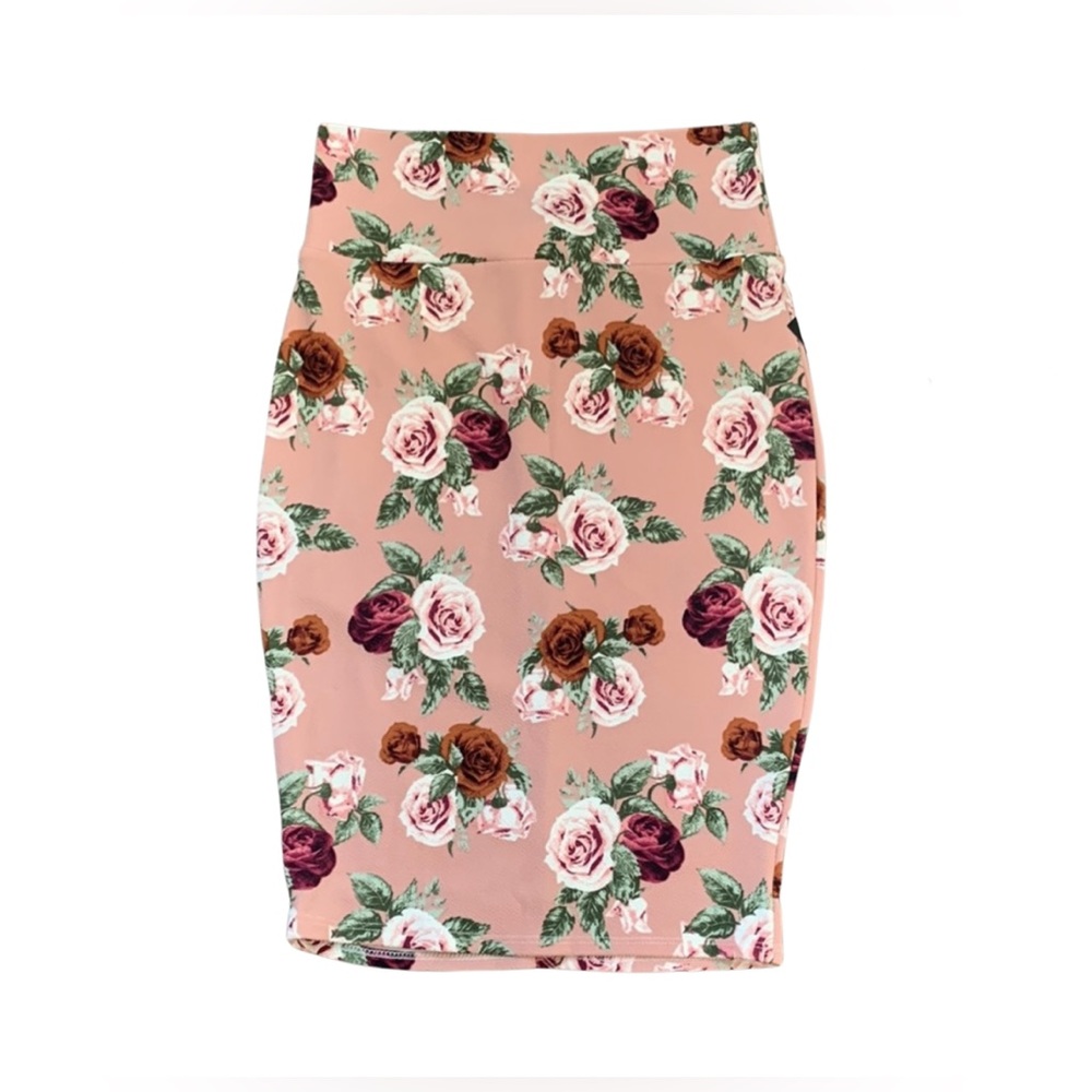 Silhouette NYC Blush Rose Floral Pencil Skirt